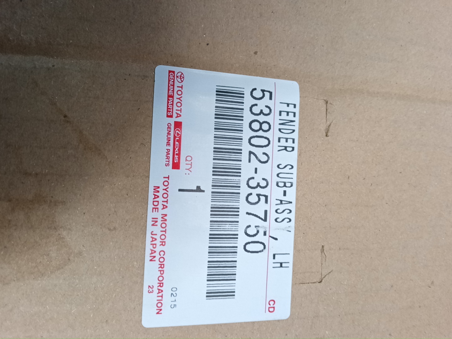 Крыло левое переднее TOYOTA FJ CRUISER GSJ15 53802-35750 3 ракурс