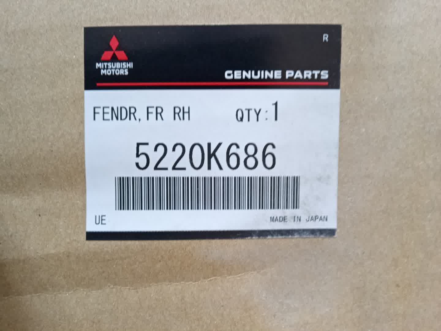 Крыло правое переднее MITSUBISHI OUTLANDER GG2W, GF8W, GF7W 5220K686 3 ракурс