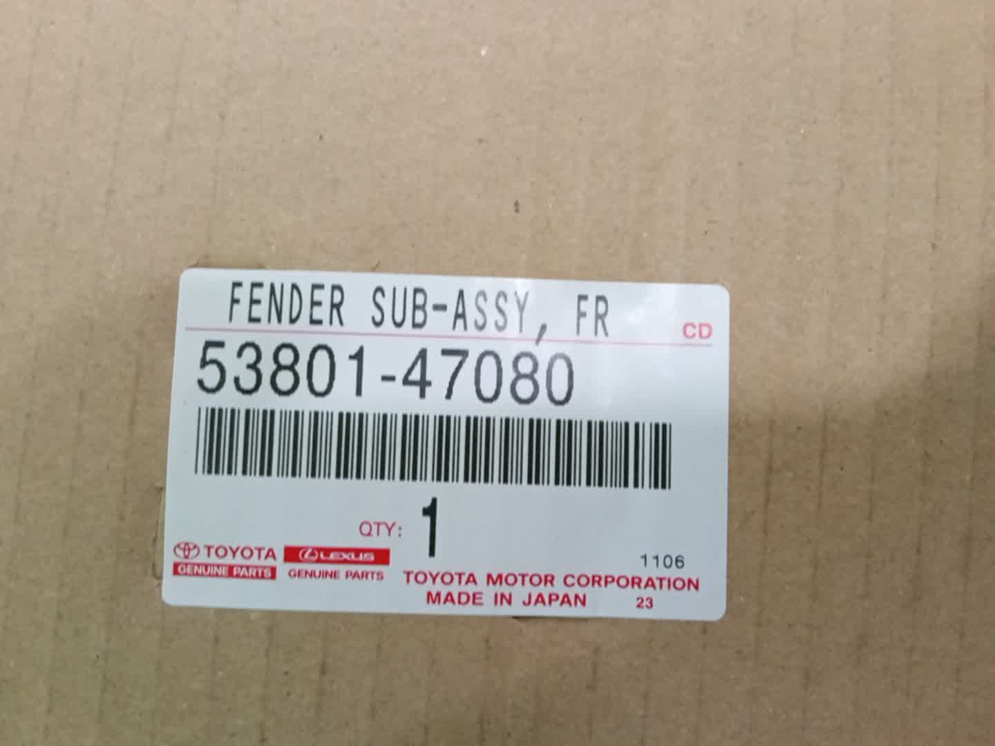 Крыло правое переднее TOYOTA PRIUS ZVW50, ZVW51, ZVW55 53801-47080 4 ракурс