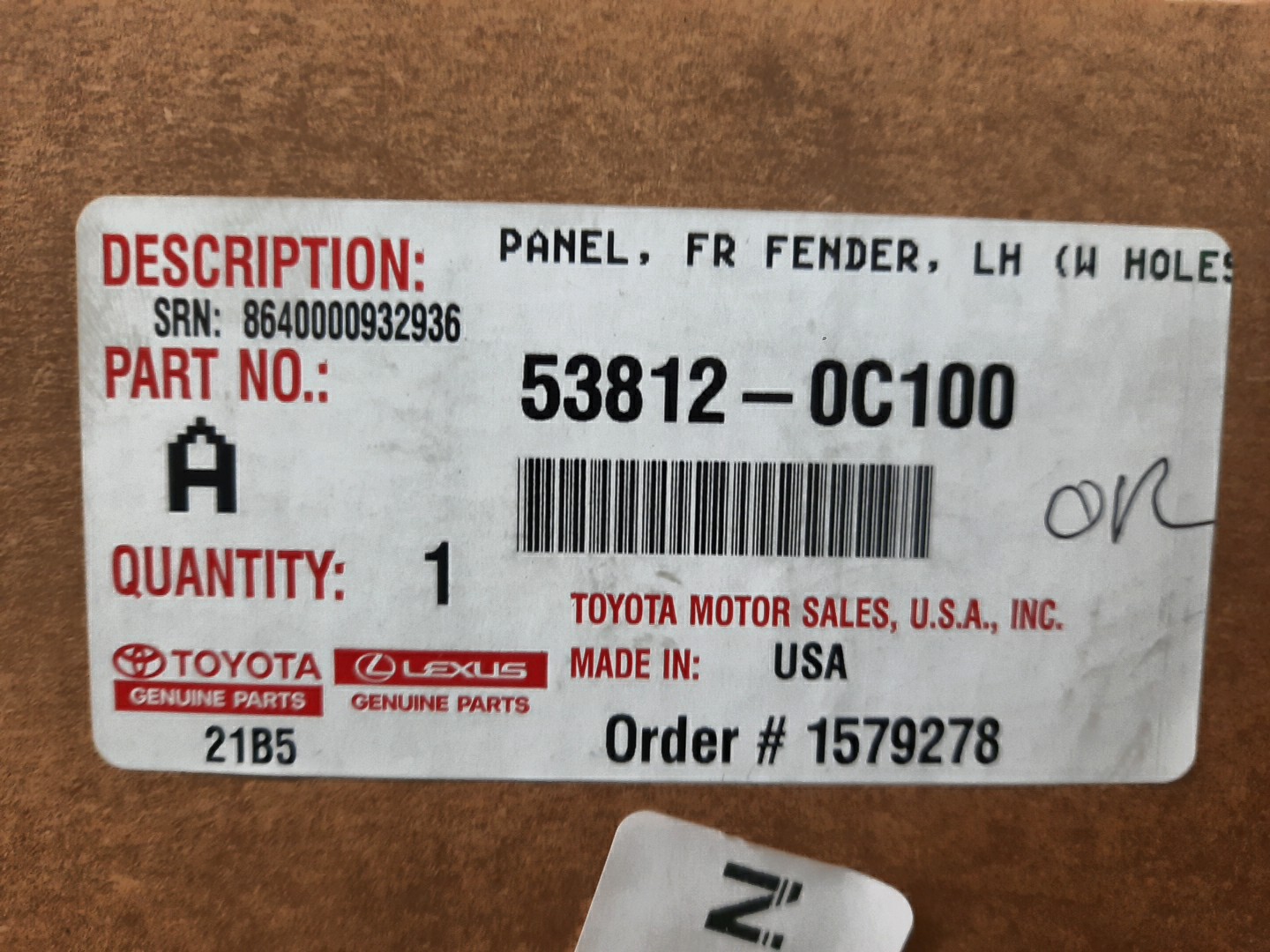 Крыло левое переднее TOYOTA SEQUOIA VXKH85L 53812-0C100 4 ракурс