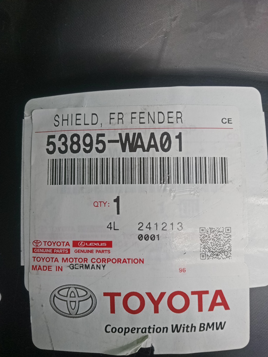 Защита под крыло правая передняя TOYOTA SUPRA A90 53895-WAA01 4 ракурс