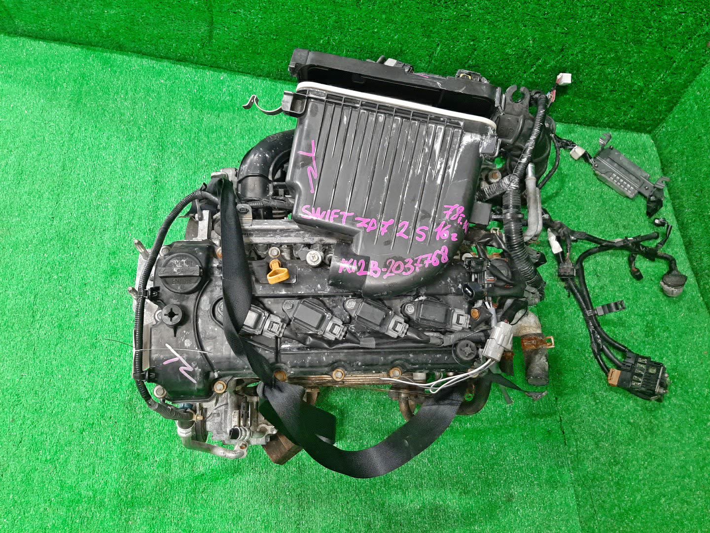 Двигатель SUZUKI SWIFT, SOLIO ZC72S, ZD72S, MA15S K12B 2MOD 1 ракурс Двигатель SUZUKI SWIFT, SOLIO ZC72S, ZD72S, MA15S K12B 2MOD 1 ракурс