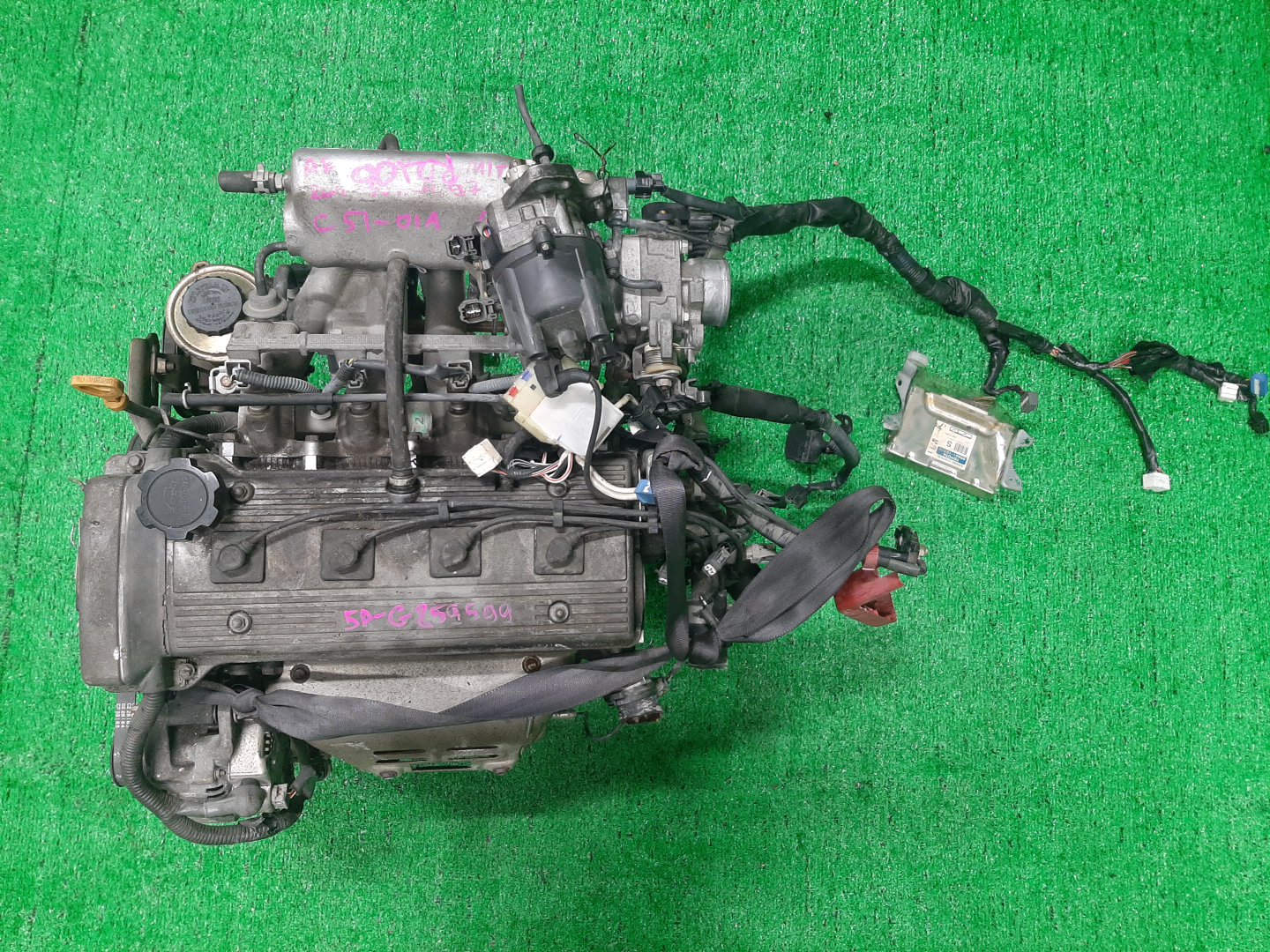 Двигатель TOYOTA CARINA, CERES, COROLLA, COROLLA LEVIN, SPRINTER MARINO, SPRINTER, SPRINTER TRUENO AT212, AT192, AE100, AE110 5A-FE G859599 1 ракурс