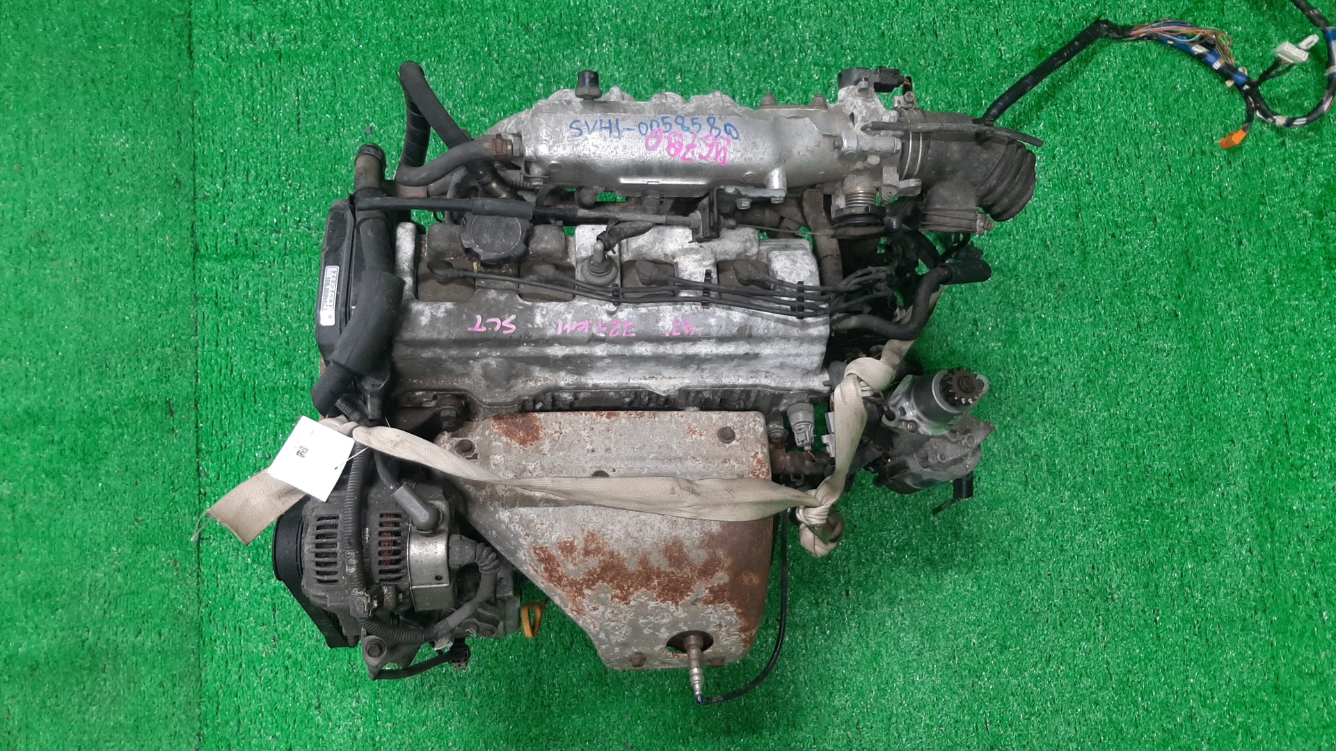 Двигатель TOYOTA CALDINA, CAMRY, CELICA, CORONA, CORONA EXIV, VISTA, CURREN, CARINA ED, CORONA PREMIO ST210G, ST191G, ST210, SV41, SV32, SV42, ST203, ST202, ST191, SV33, ST206, ST207 3S-FE KAT 1 ракурс