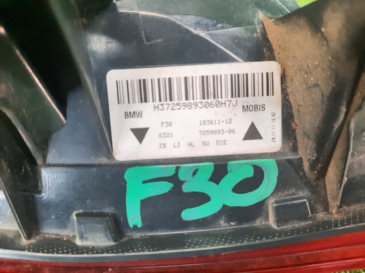 Стоп-сигнал левый задний BMW 320d, 335i, 318d, 330d, 335d, 316d, 3-Series, 328i, 320i, 316i F30 3 ракурс
