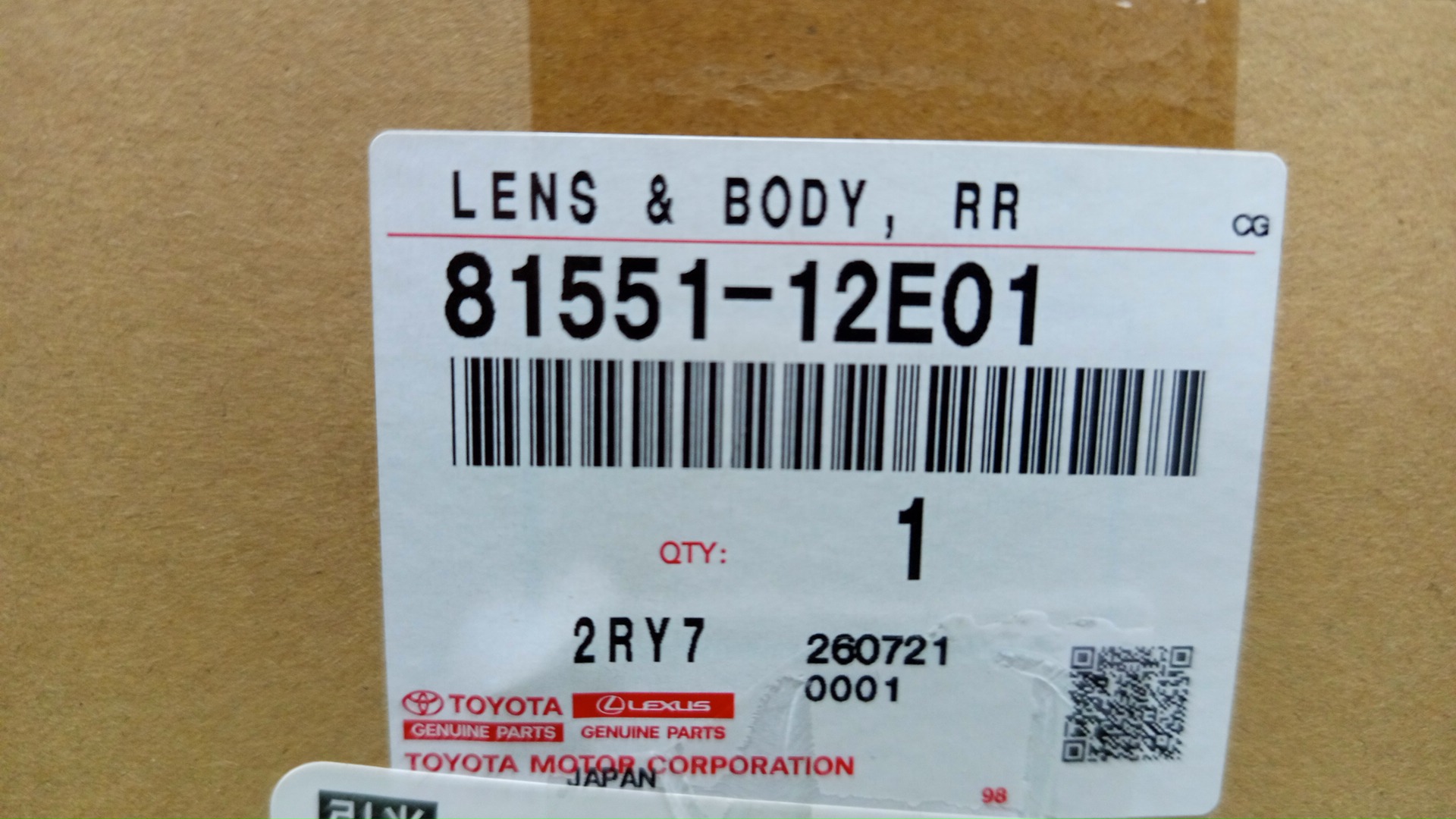 Стоп-сигнал правый задний TOYOTA COROLLA ZWE211, ZRE212, NRE210, ZWE214 81551-12E01 4 ракурс