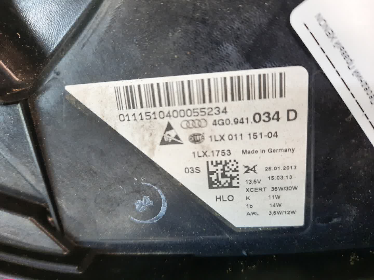 Фара правая передняя AUDI A6 4G2, C7, 4G5 3 ракурс