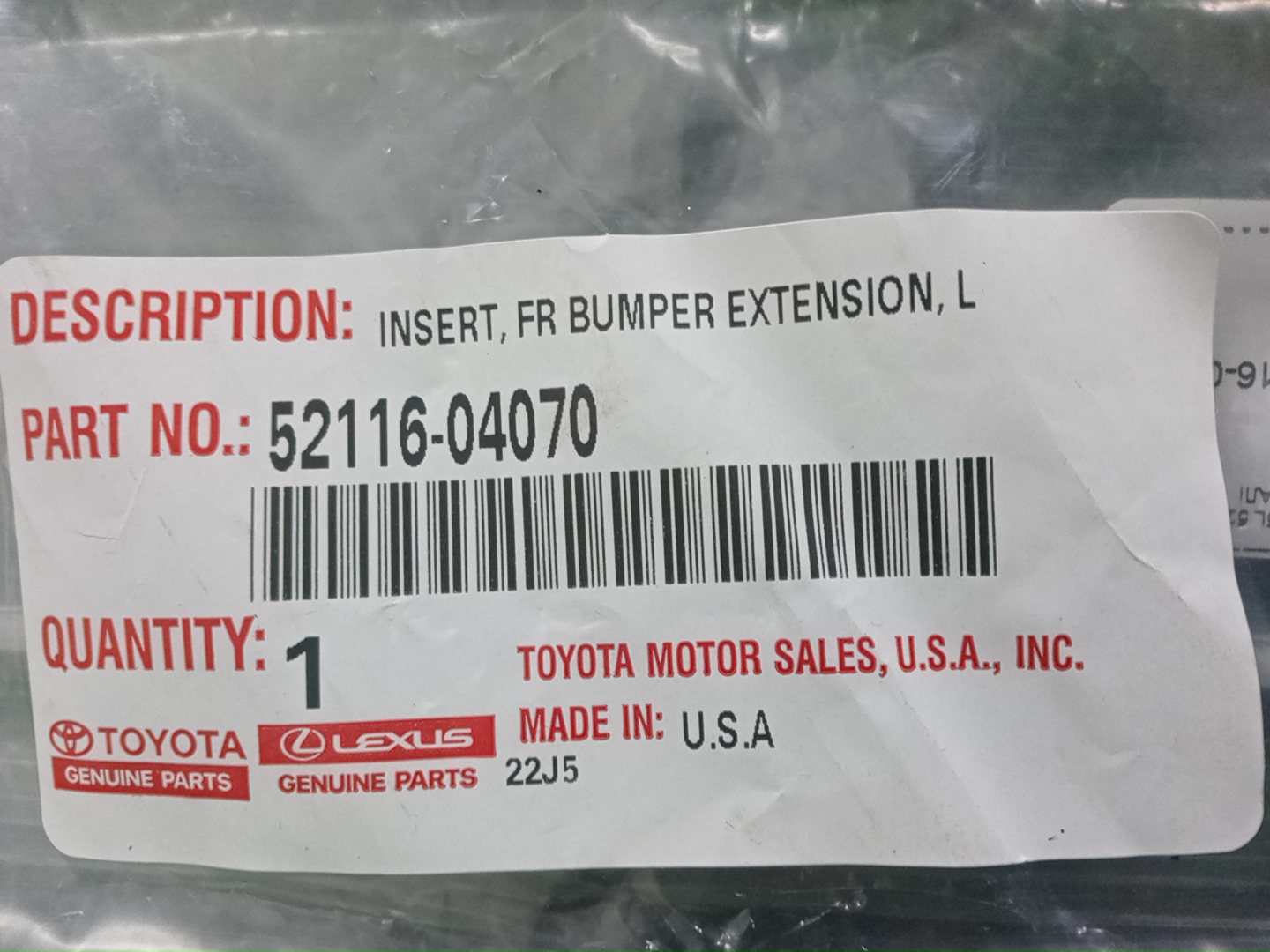 Крепление бампера левое переднее TOYOTA TACOMA GRN305L 52116-04070 4 ракурс