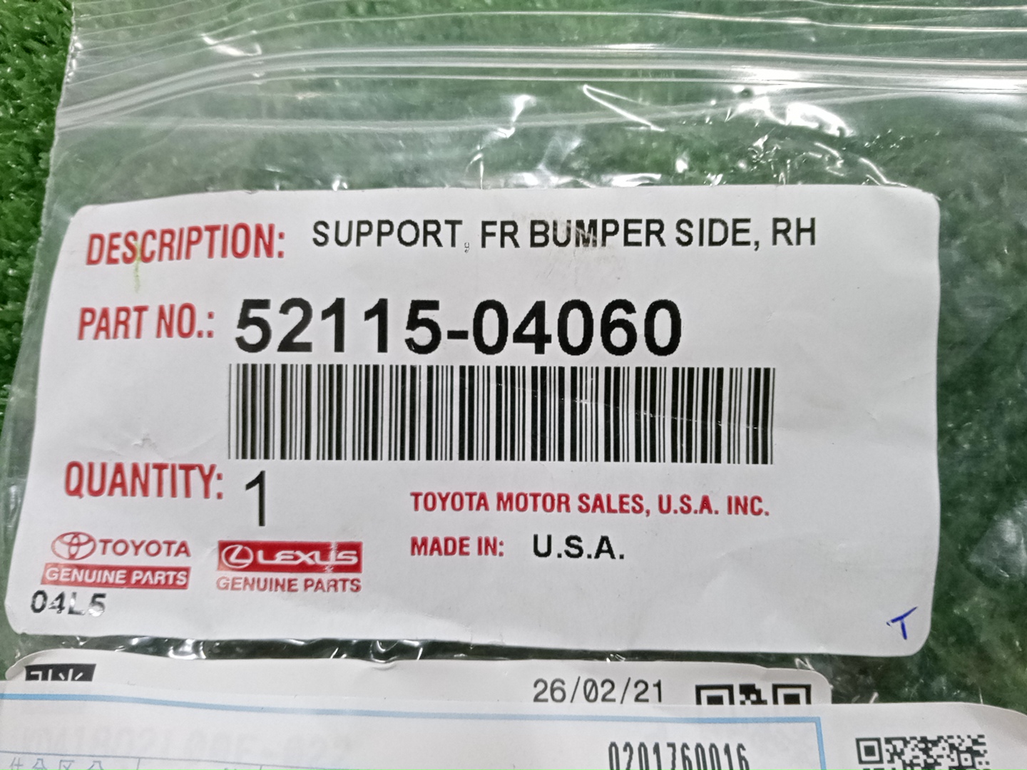 Крепление бампера левое переднее TOYOTA TACOMA GRN245 52115-04060 4 ракурс