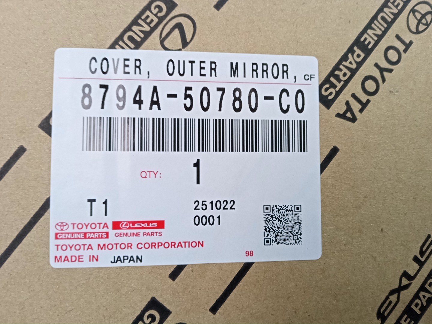 Крышка зеркала заднего вида левая LEXUS UX250H MZAH10 8794A-50780-C0 4 ракурс
