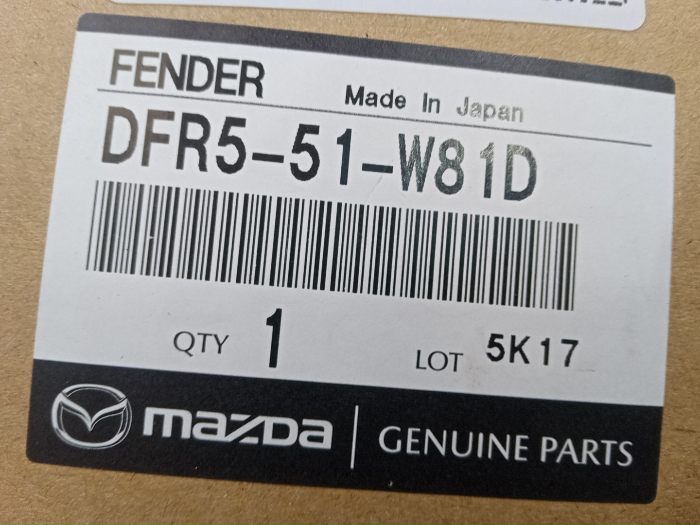 Уширитель крыла левый передний MAZDA CX-30 DMEP DFR5-51-W81D 4 ракурс