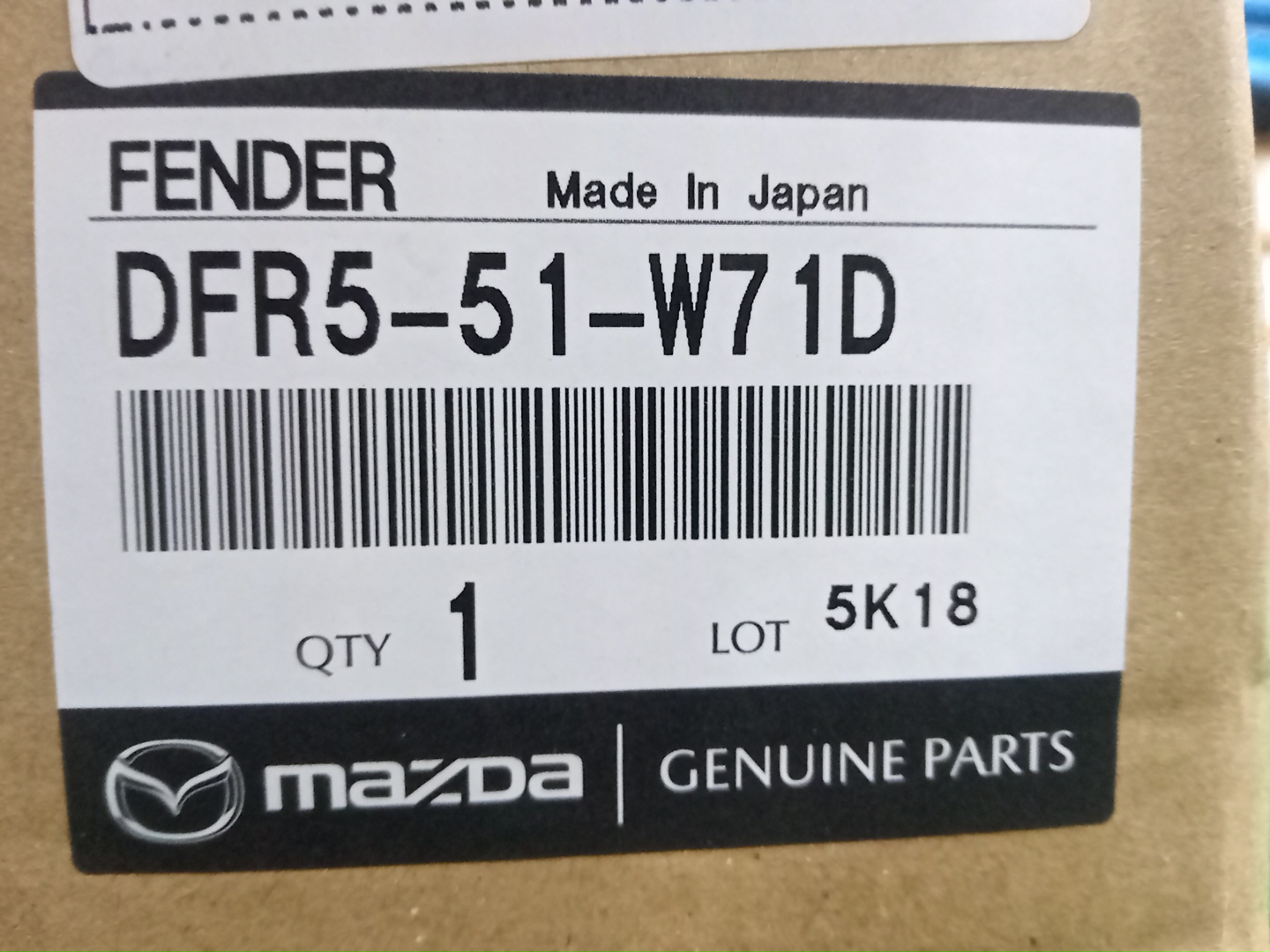 Уширитель крыла правый передний MAZDA CX-30 DMEP DFR5-51-W71D 4 ракурс