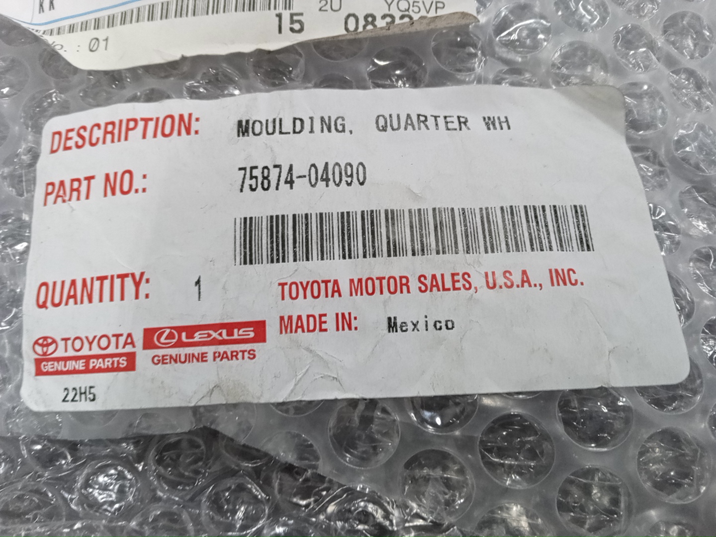 Уширитель крыла левый задний TOYOTA TACOMA GRN305L 75874-04090 4 ракурс
