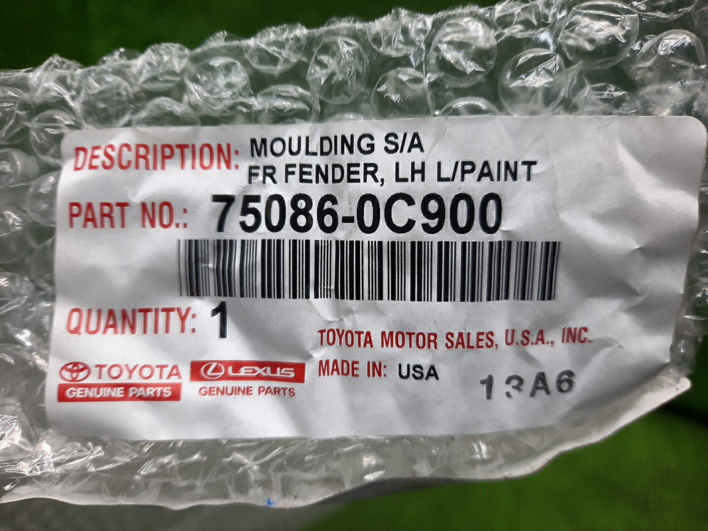 Уширитель крыла левый передний TOYOTA SEQUOIA VXKH85L 75086-0C900 5 ракурс