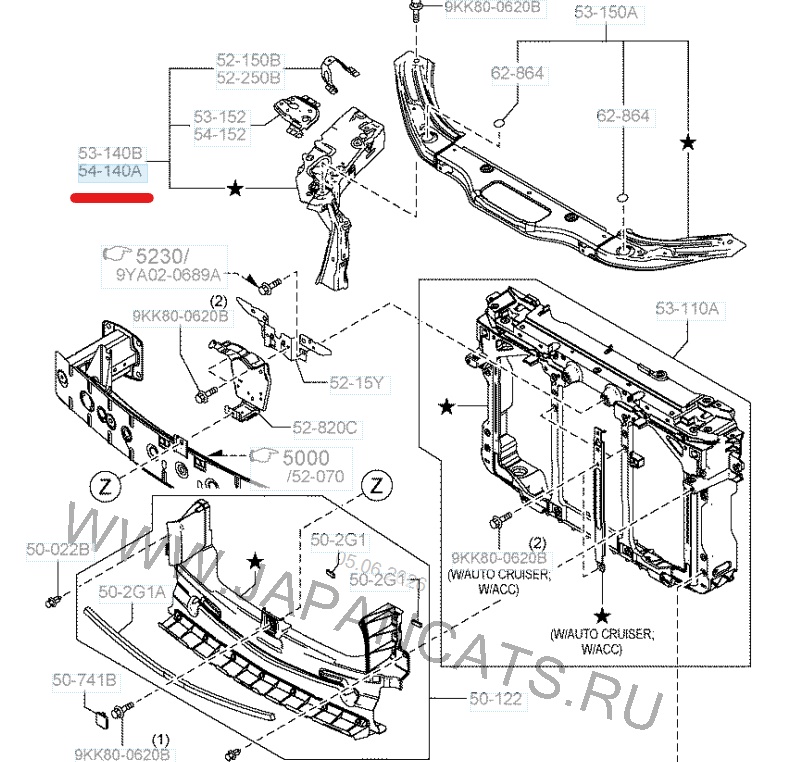 Крепление фары левое переднее MAZDA CX-5 KF2P KB7W-54-140 5 ракурс