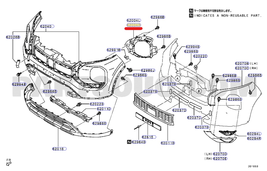 Крепление фары правое переднее MITSUBISHI OUTLANDER GN0W 6400J896 5 ракурс