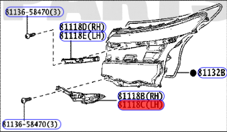Крепление фары левое переднее TOYOTA VOXY MZRA90W 81186-V1050 4 ракурс