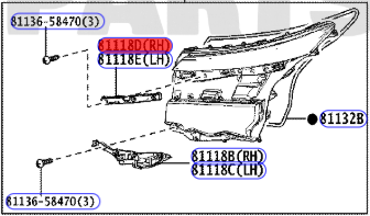 Крепление фары правое переднее TOYOTA VOXY MZRA90W 81146-V1080 4 ракурс