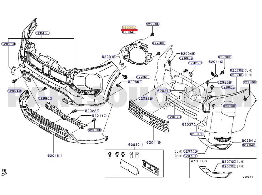 Крепление фары левое переднее MITSUBISHI OUTLANDER GN0W 6400J895 4 ракурс