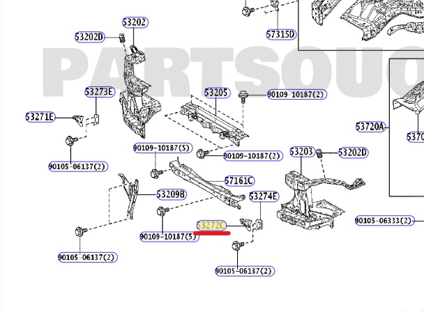 Крепление фары левое переднее TOYOTA LAND CRUISER VJA300W 53272-60100 4 ракурс