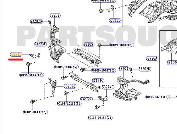 Крепление фары правое переднее TOYOTA LAND CRUISER VJA300W 53271-60100 4 ракурс