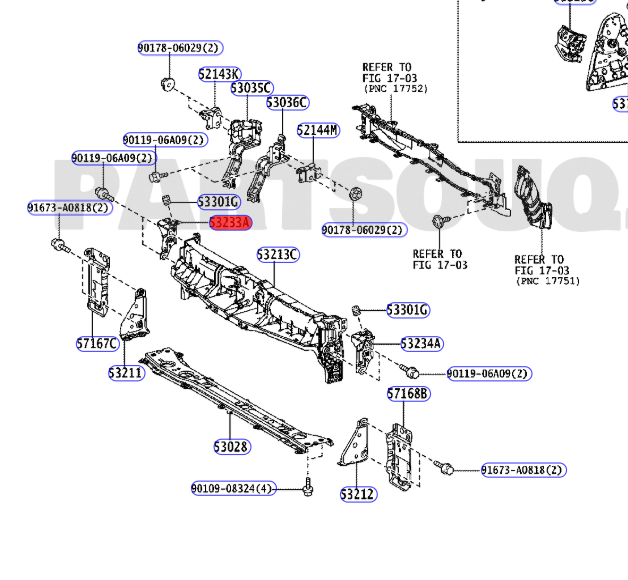 Крепление фары правое TOYOTA YARIS KSP210 53233-K0010 5 ракурс