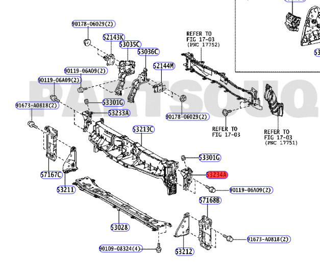 Крепление фары левое TOYOTA YARIS KSP210 53234-K0010 5 ракурс