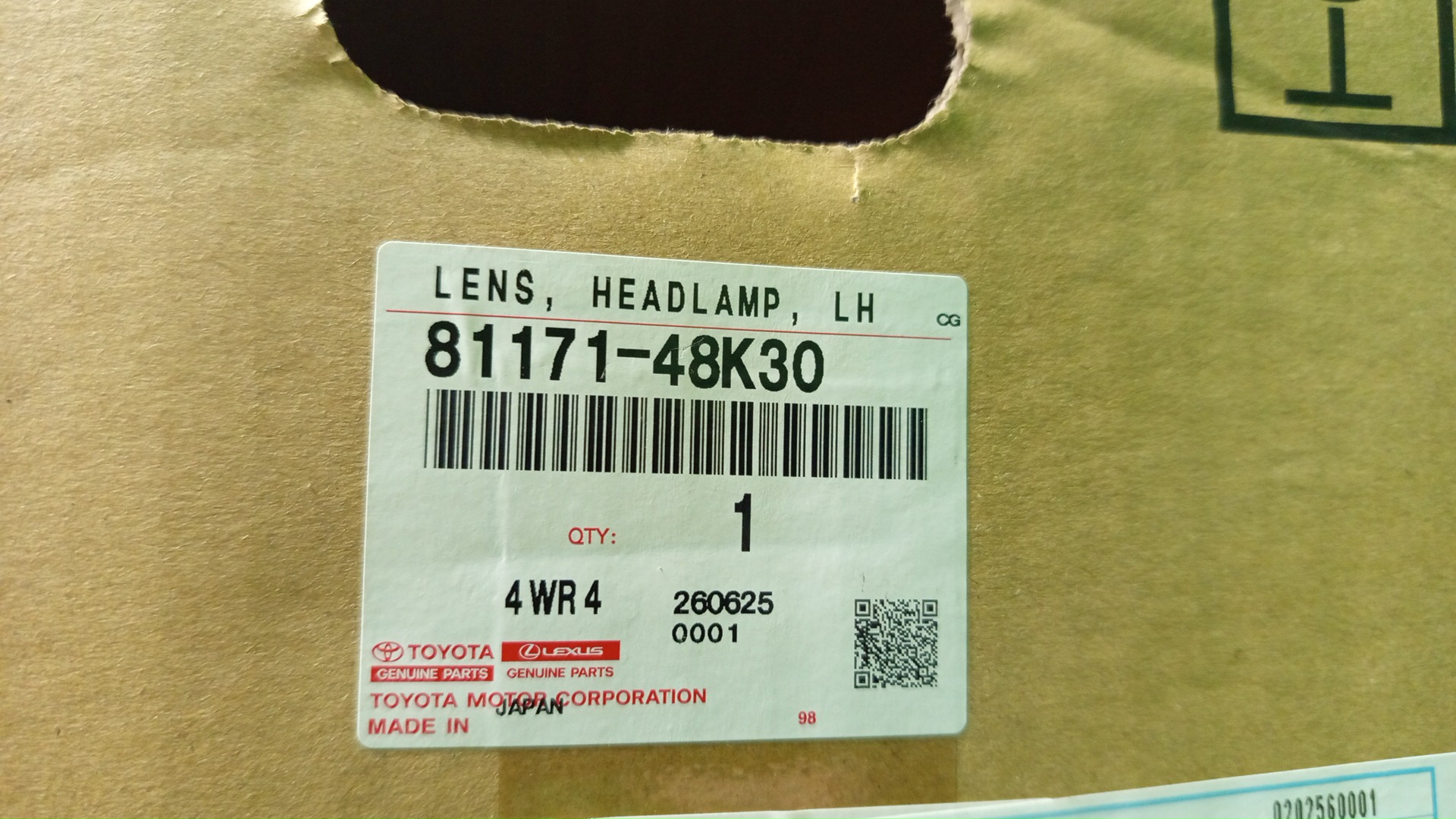 Стекло фары левое переднее LEXUS RX350 TALA10 81171-48K30 4 ракурс